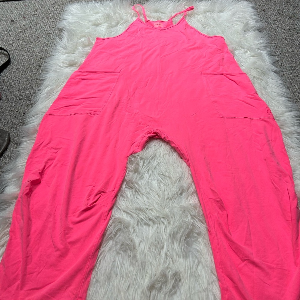 Free People Movement Hot Shot Onesie Bright Pink Jumpsuit